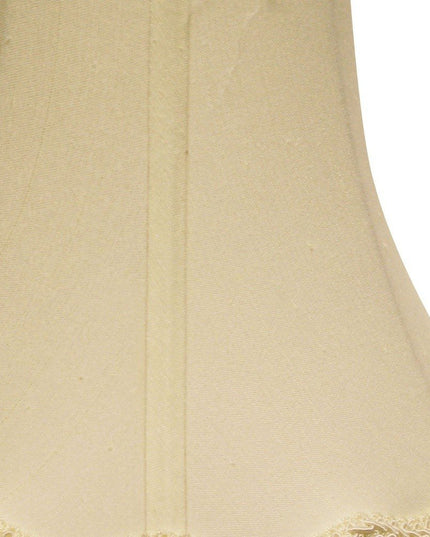 16" Ivory Slanted Scallop Bell Monay Shantung Lampshade