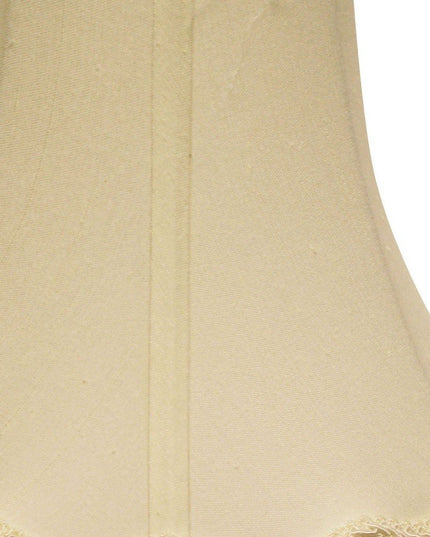 16" Ivory Slanted Scallop Bell Monay Shantung Lampshade