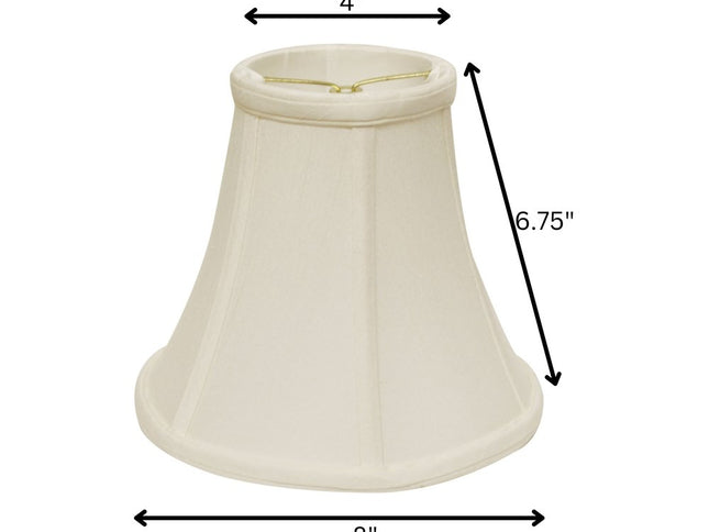 White Monay Shantung Silk Bell Lamp Shade