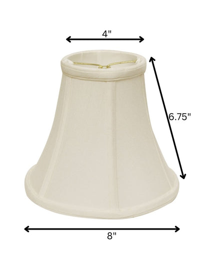 White Monay Shantung Silk Bell Lamp Shade