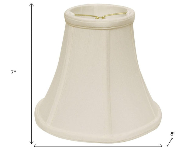 White Monay Shantung Silk Bell Lamp Shade