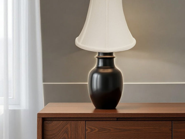 White Monay Shantung Silk Bell Lamp Shade