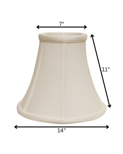 White Monay Shantung Silk Bell Lamp Shade
