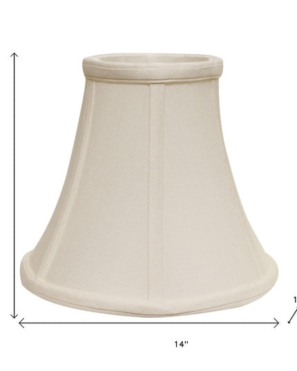 White Monay Shantung Silk Bell Lamp Shade