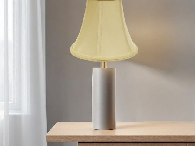 Antiqued White Monay Shantung Silk Bell Lamp Shade