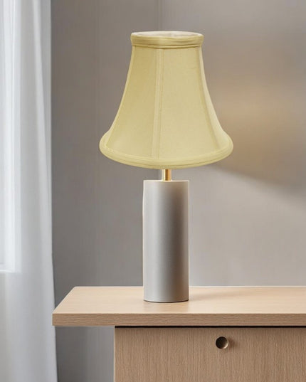 Antiqued White Monay Shantung Silk Bell Lamp Shade