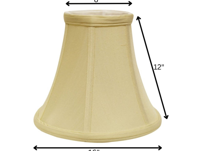 Antiqued White Monay Shantung Silk Bell Lamp Shade