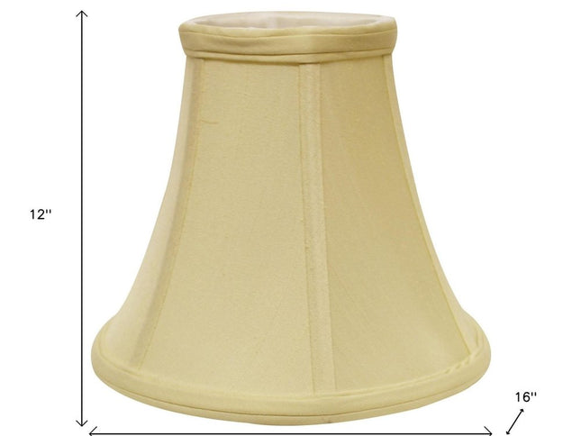 Antiqued White Monay Shantung Silk Bell Lamp Shade