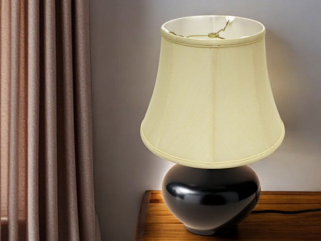 Antiqued White Monay Shantung Silk Bell Lamp Shade