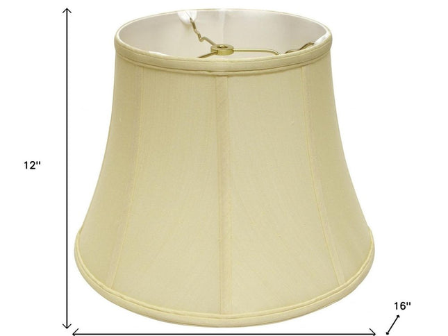 Antiqued White Monay Shantung Silk Bell Lamp Shade