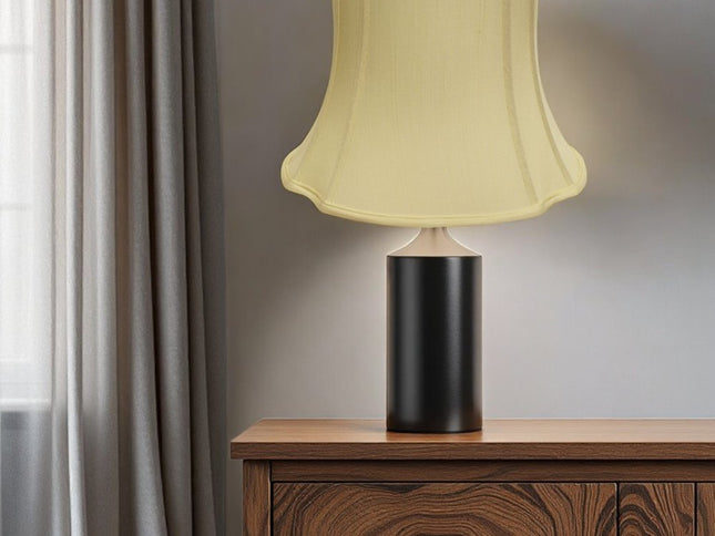 Antiqued White Monay Shantung Silk Oval Lamp Shade