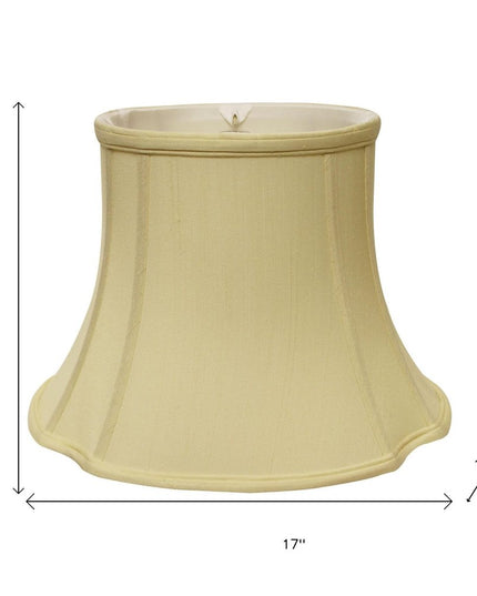 Antiqued White Monay Shantung Silk Oval Lamp Shade