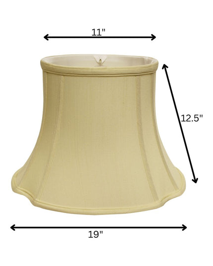 Antiqued White Monay Shantung Silk Oval Lamp Shade