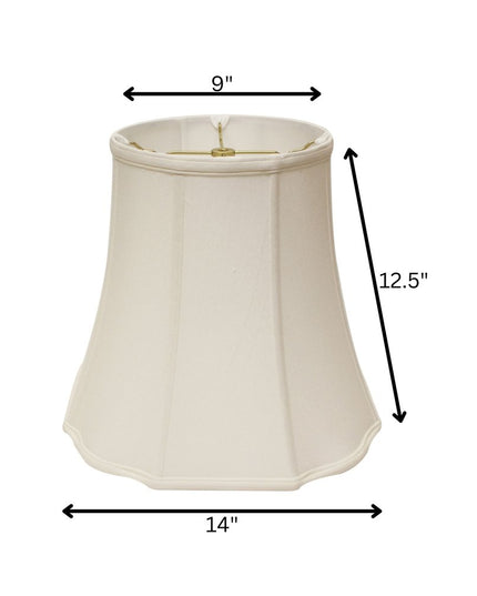 White Monay Shantung Silk Bell Lamp Shade