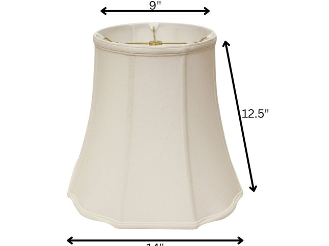 White Monay Shantung Silk Bell Lamp Shade