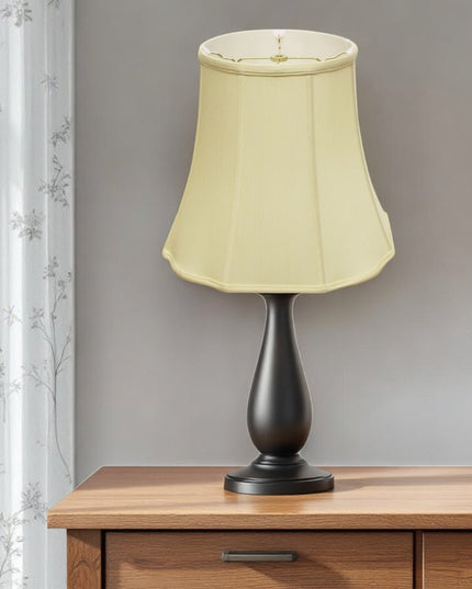 Antiqued White Monay Shantung Silk Bell Lamp Shade