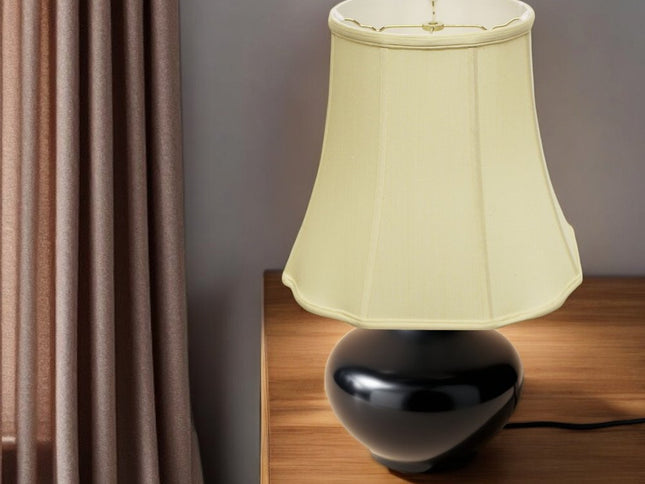 Antiqued White Monay Shantung Silk Bell Lamp Shade