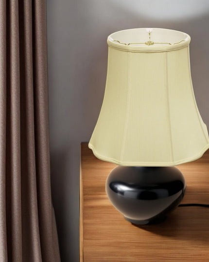 Antiqued White Monay Shantung Silk Bell Lamp Shade