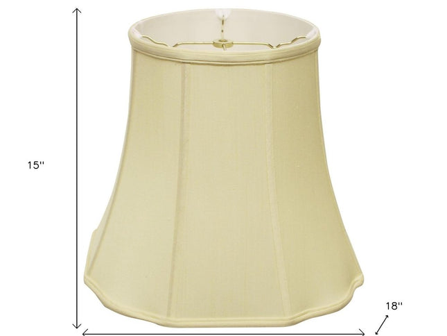 Antiqued White Monay Shantung Silk Bell Lamp Shade