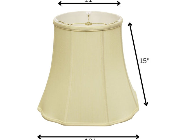 Antiqued White Monay Shantung Silk Bell Lamp Shade