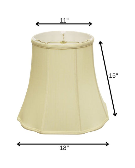 Antiqued White Monay Shantung Silk Bell Lamp Shade