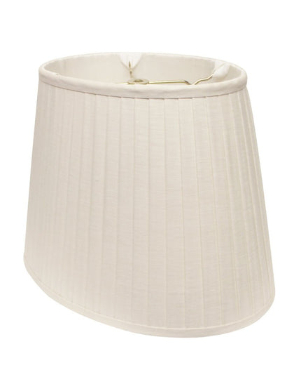 White Linen Pleated Oval Lamp Shade