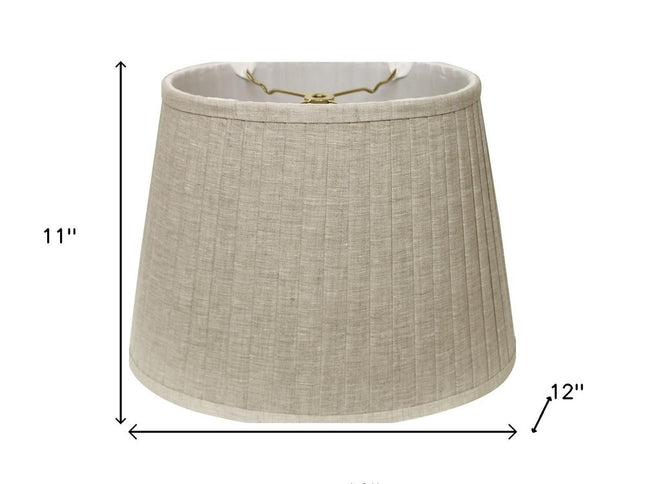 16" Cream Slanted Oval Linen Lampshade