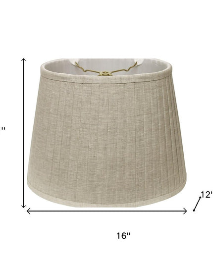 16" Cream Slanted Oval Linen Lampshade