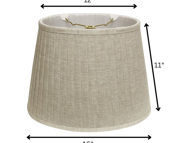 16" Cream Slanted Oval Linen Lampshade