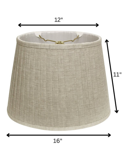 16" Cream Slanted Oval Linen Lampshade