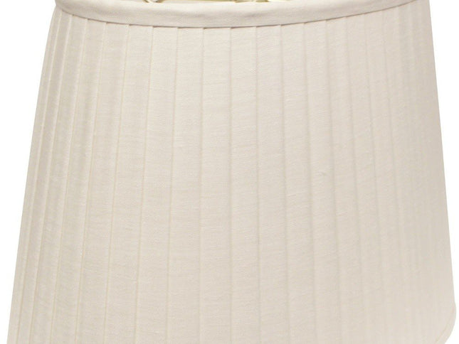 White Linen Pleated Oval Lamp Shade