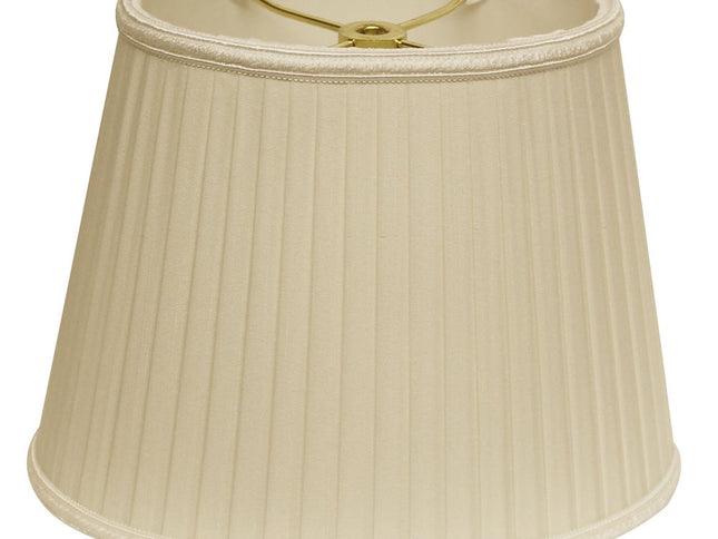 Ivory Shantung Silk Pleated Oval Lamp Shade