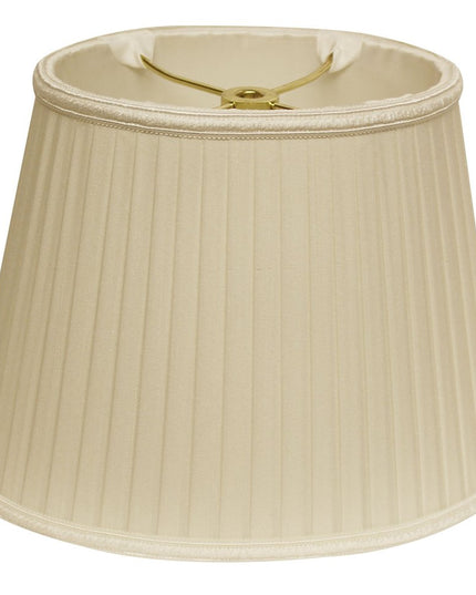 Ivory Shantung Silk Pleated Oval Lamp Shade