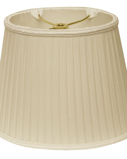 Ivory Shantung Silk Pleated Oval Lamp Shade