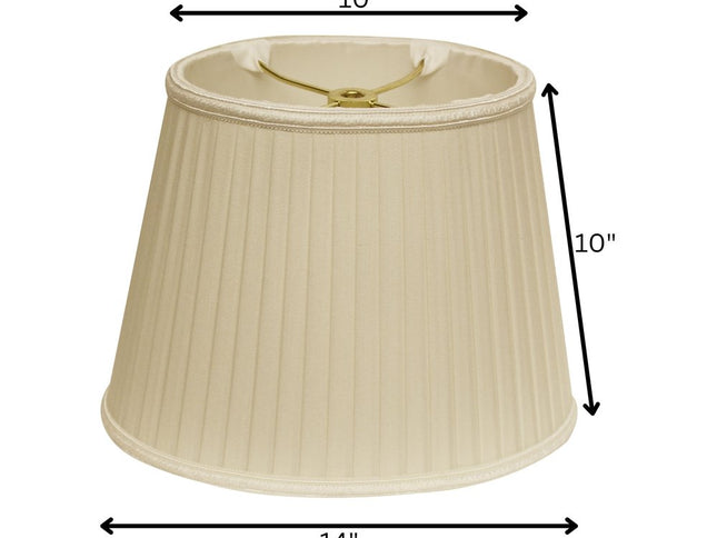 Ivory Shantung Silk Pleated Oval Lamp Shade