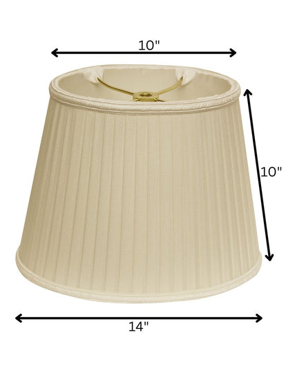 Ivory Shantung Silk Pleated Oval Lamp Shade