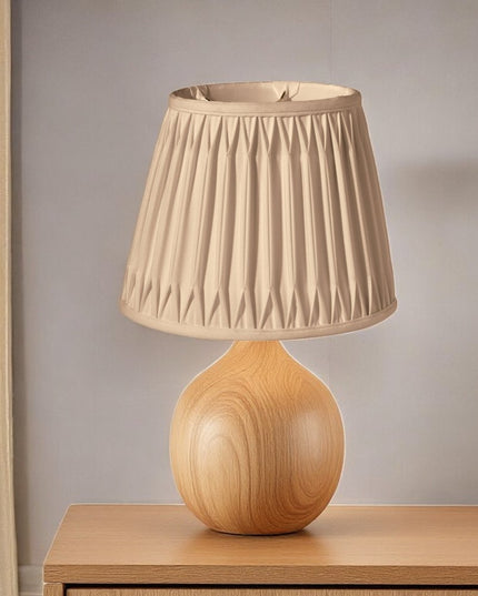 12" Vintage Gold Oval Smocked Pleat Shantung Lampshade