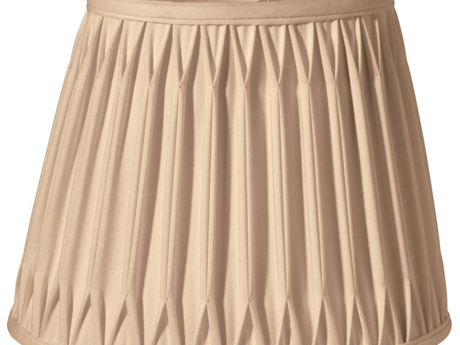 12" Vintage Gold Oval Smocked Pleat Shantung Lampshade