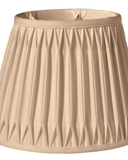 12" Vintage Gold Oval Smocked Pleat Shantung Lampshade