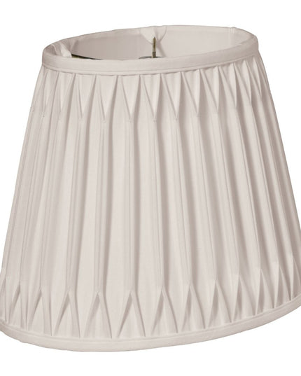 18" Cream Oval Smocked Pleat Shantung Lampshade