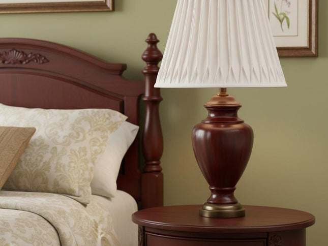 18" Cream Oval Smocked Pleat Shantung Lampshade