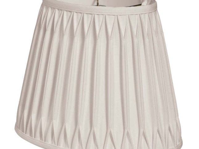 18" Cream Oval Smocked Pleat Shantung Lampshade