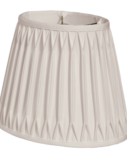 18" Cream Oval Smocked Pleat Shantung Lampshade