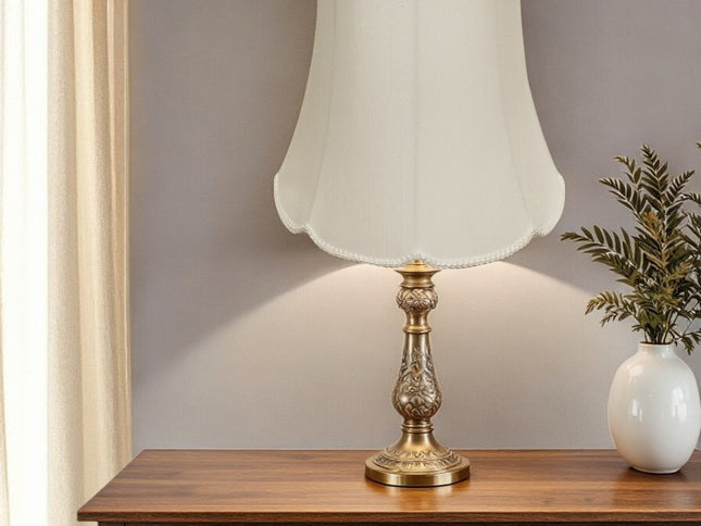 White Monay Shantung Silk Empire Lamp Shade