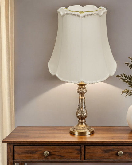 White Monay Shantung Silk Empire Lamp Shade