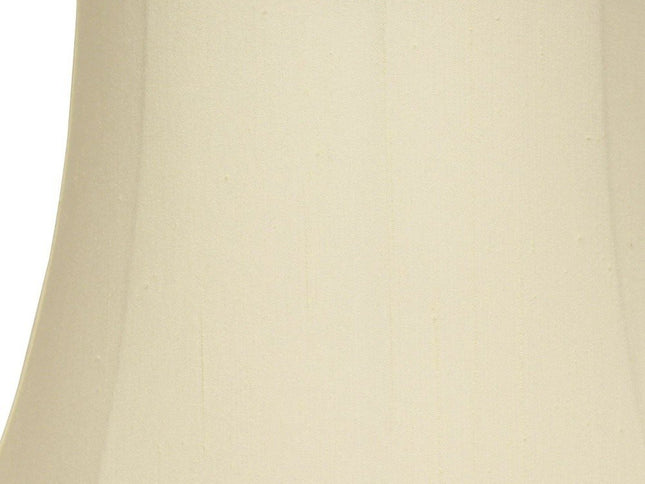 16" Ivory Empire Slanted Cylinder Scroll Edge Silk Lampshade