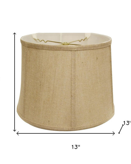 13" Golden Fiber Drum Throwback Burlap Lampshade