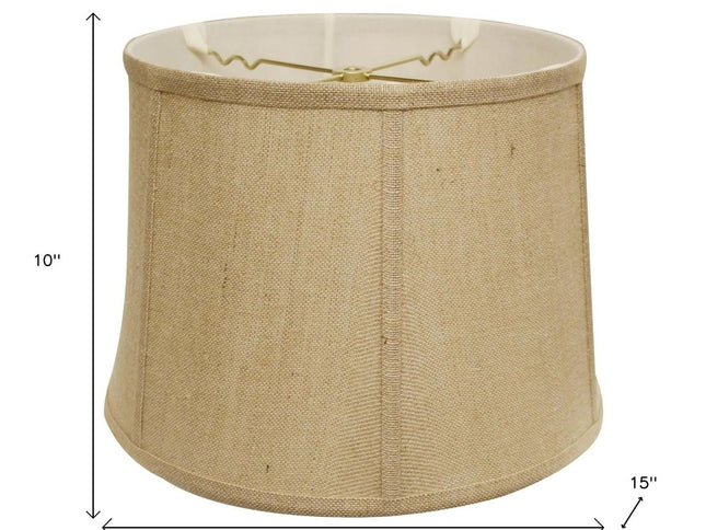 Gold Burlap Drum Lamp Shade