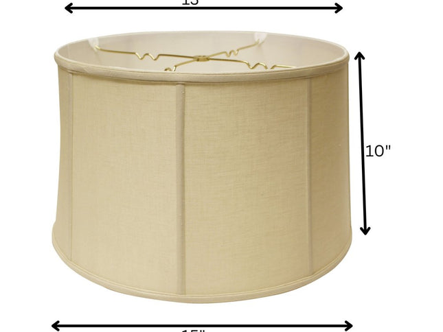 15" Pale Brown Throwback Drum Linen Lampshade