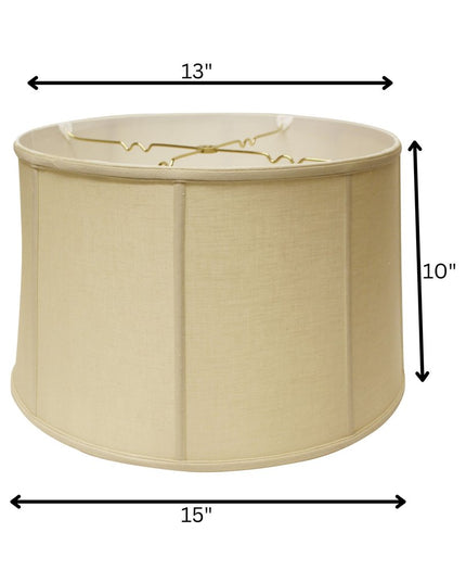 15" Pale Brown Throwback Drum Linen Lampshade